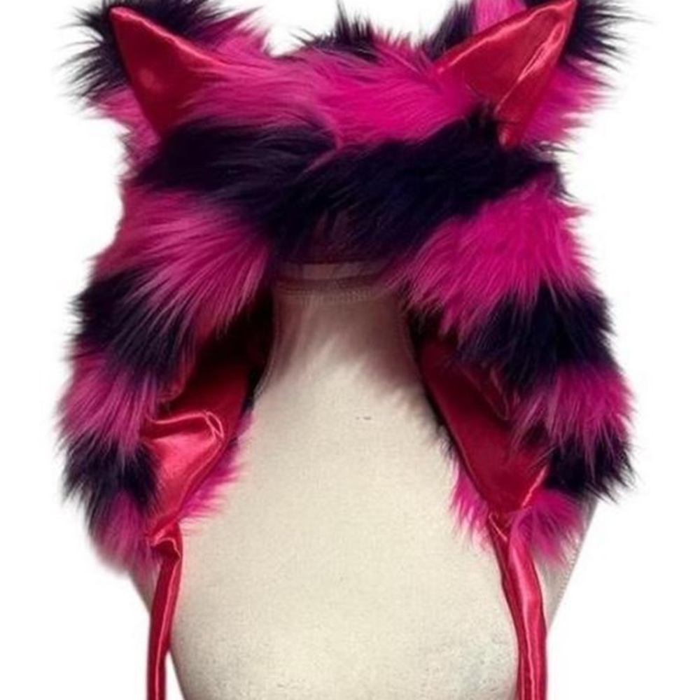 Faux Fur Pink and purple  Cat Ear Hat